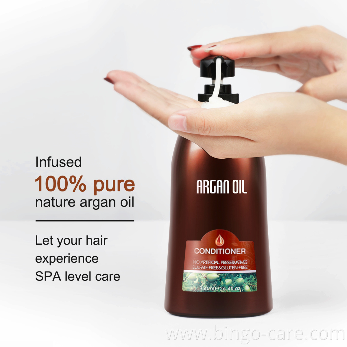 Argan oil hair care conditioner smooth and soft repair damaged hair treatment formulated in Italy